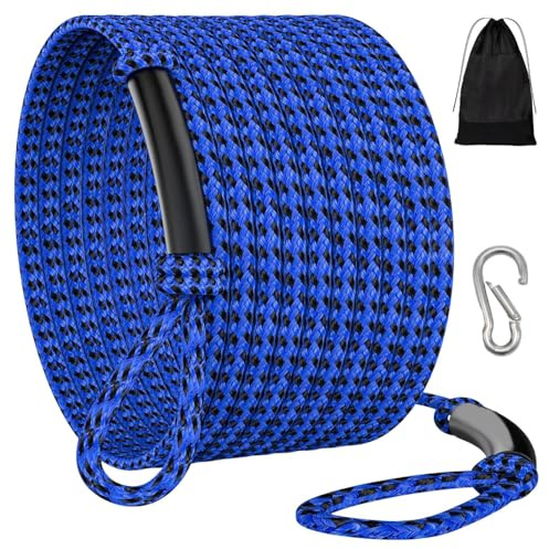 Cuerda flotante para deportes acuáticos, cuerda de remolque de barco, correa de tracción de tubo de barco, con diseño de color visible, herramienta multiusos, , para surf, rescate, atraque, pesca