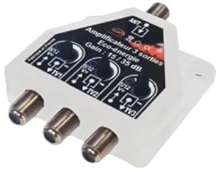 Répartiteur / Amplificateur 3 TV TNT UHF 470 / 790 MHz réglable - Gain : 35 DB - Auto-alimenté