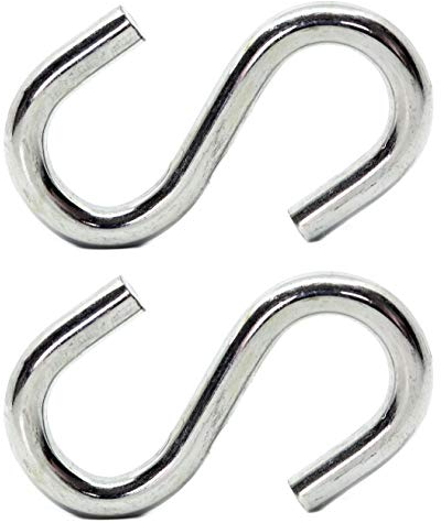 Screws City Heavy Duty S Hook 8mm Thick Hammock S-Hook (Pack of 2) up to 250kg H08C/2