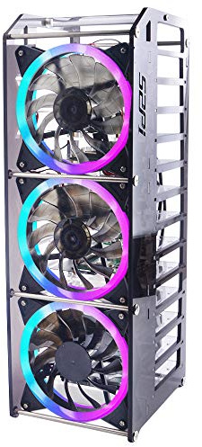 GeeekPi Raspberry Pi Cluster Stapelbares Gehäuse mit Lüfter 120 mm RGB LED 5 V für 4B / 3B+ / 3B / 2B / B+ und Jetson Nano (12 Schichten)