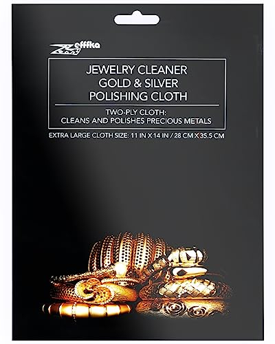ZEFFFKA Chiffon de nettoyage pour le polissage de l'or et de l'argent pour Bijoux Pièces de monnaie, et autres objets de valeur Nettoyant pour métaux précieux Dissolvant de ternissure Microfibre Doux