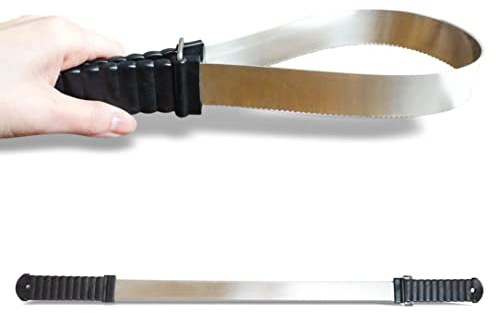 Schweißmesser für Pferde – 2-Fach Funktion, idealer Metallstriegel zum Abziehen von Schweiß, Wasser & Zacken zur Reinigung von Schmutz und losen Haaren zur Fellpflege (Schweissmesser schwarzer Griff)