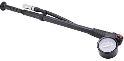 CHICIRIS Federgabel Dämpferpumpe mit Manometer, Stoßdämpferpumpe, 300 PSI, Visuelles Druckrad, 360° Drehbar, Aufblasrohr, Fahrradpumpe aus Aluminiumlegierung für Vordergabel