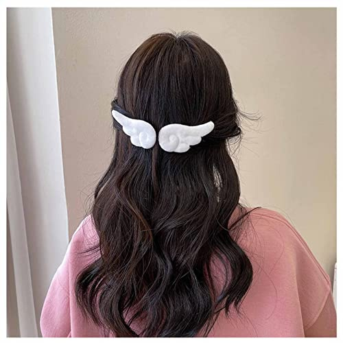 Inilbran Pinzas Para El Pelo Ala De Ángel De La Vendimia Ala De Ángel De Peluche Blanco Pasadores De Pelo De Dibujos Animados Francés Alas De Peluche Hairclips Minimalista Kawaii Peluche Pinzas Para
