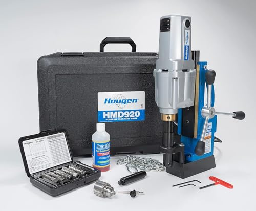 Hougen HMD920 115-Volt Magnetic Drill 3 Speed/Coolant Bottle Plus 1/2 Drill Chuck Adapter Plus 12002 Rotabroach Cutter Kit Replacement of The HMD917