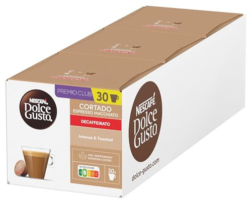 NESCAFÉ Dolce Gusto Cortado descafeinado - Cápsulas de Café, 30 Cápsulas (1 x 30) - Originales para cafeteras Dolce Gusto