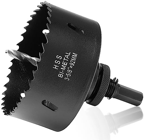 92mm Lochsäge für Metall und Holz, HSS Bi-Metall Lochbohrer Rund-Lochschneider mit 40mm Schnitttiefe, für Stahl, Eisen, Aluminium, Decken, Trockenbau und Gipskarton