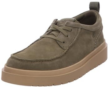 Clarks Herren Polden Moc Derby, Olive Suede, 45 EU