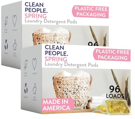 Clean People Tvättkapslar - Återvinningsbar förpackning, allergivänlig, fläckbekämpning - ultrakoncentrerad, tvätthål - vårdoft, 192-pack