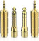 DigitConvert Headphone Adapter 6.35mm (1/4 Inch) Male to 3.5mm (1/8 Inch) Female and 3.5 mm Male Plug to 6.35 mm Female Jack, Audio Stereo TRS Converter Adapters (4 -Pack Gold Plated)