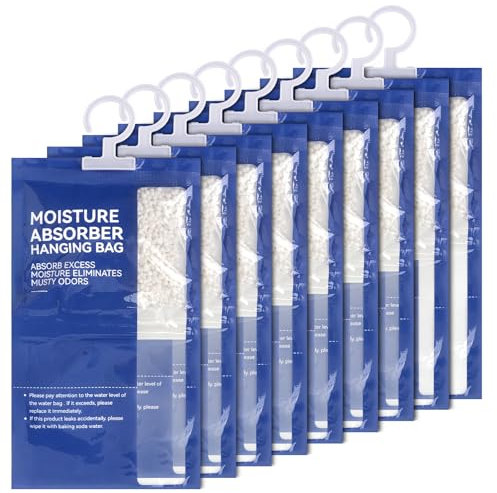 9x100G Entfeuchter Schrank, Hänge Luftentfeuchter, Luftentfeuchter Beutel,Kleiderschrank Feuchtigkeitsabsorber,Moisture Absorber für Keller Schlafzimmer Waschräume Gegen Feuchtigkeit