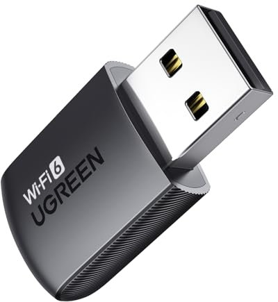 UGREEN WLAN Stick AX900 WiFi 6 Primär WLAN Adapter PC Dual Band 2,4G/5GHz, Internet Stick mit eingebauter Treiber, WPA2-PSK Verschlüsselung, Kompatibel mit Windows 11/10.