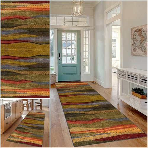 Alfombra de Cocina 40 x 60 cm Lavable Antideslizante Alfombra de Pasillo Larga Alfombra Corredor para Cocina Puerta Pasillo Habitacion Absorbente Felpudo de Entrada Largo Alfombra Exterior Interior