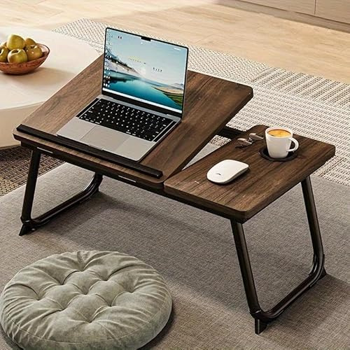 Bandeja para Cama Mesa Plegable de Desayuno Bandeja Ordenador Portátil Multifunción Escritorio Plegable para Cama y sofá (AB, Vintage)