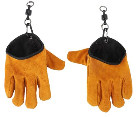 Gonetre de Barbecue de Vache Résistant à la Chaleur Cuir Glants de Grillades sans Glissement pour Cuisson Extérieure et Pêche Couche Supérieure de Vache de Bouche de Vache (Jaune)