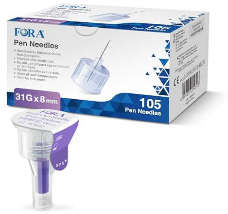 FORA Lot de 105 aiguilles pour stylo 31G 8 mm