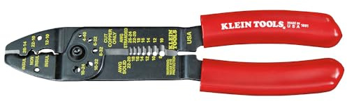 Klein Tools 1001 Multi Tool, Made in USA, Wire Stripper / Wire Cutter / Crimper for 8-22 AWG, Multi-Purpose Electrician Tool is 8.5-Inch Long