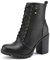 DREAM PAIRS Botas Militares Mujer de Ancho Tacon Alto Botines con Cordones Cómoda Invierno Silverado,Size 38,Negro,Silverado