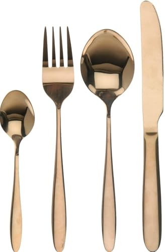16-teiliges Edelstahl-Besteck-Set Goldbronze