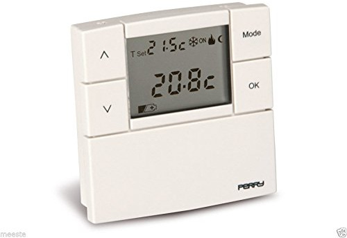 Perry 1TPTE530B - Thermostat digital LCD Zefiro blanc mural