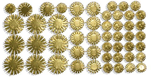 Kunze Heiligenschein Sortiment, 3 Größen, gold, 50 Stück auf Blatt, aus geprägtem Papier