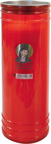La Briantina Cero Votivo Cimitero 100T S. Rita, di Paraffina, Settimanale Durata 7 Giorni, Rosso, 25xø8 cm