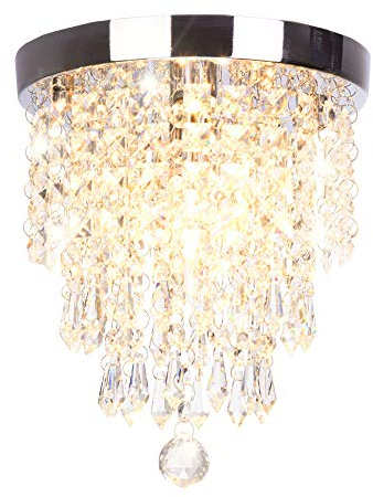 Dellemade Mini 1-Licht Kristall kronleuchter Modern Deckenleuchte Für Treppenhaus, Bar, Küche, Esszimmer, Kinderzimmer 22CM