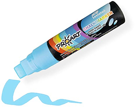 LEVIATAN | Stylos à Craie | Pour Tableau Noir Lavable | Stylo à Craie Essuyable à Sec et Humide | Marqueur Craie | 15 mm | Marqueurs à Craie Pour Tableau | 28 g - Bleu