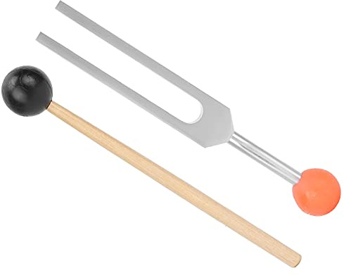 Juego de martillo de diapasón de 528 Hz, diapasón de afinación de sonido de aleación de aluminio portátil con martillo de silicona, instrumento musical de curación perfecta