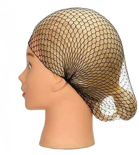 Coloryoung 24 Count Black Invisible Elastic Edge Thicker Mesh Hair Nets for Women Hair Bun Food Service Ballet