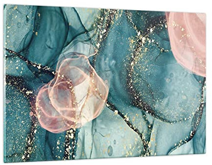 Quadri Moderni Soggiorno Liquido Oro Rosa Quadro su Vetro 120x80cm Stampe da Parete in Vetro Camera da Letto Cucina 1 pezzo Wall Art Grandi XXL Decorazione Murale Grafica Immagini GAA120x80-4817