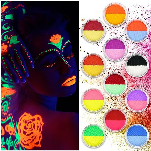 LOPHE Kinderschminke, 24 Farben Water Color Bodypainting Farben Schminke Kinder, Waschbar Theaterschminke Körperfarbe, Gesichtsfarbe Kinderschminke für Make up Halloween & Karneval Party