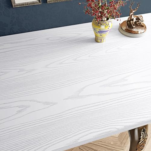 FunStick White Wood Effect Peel and Stick Wallpaper Wood Contact Paper Self Adhesive Wallpaper for Kitchen Bedroom Furniture Sticky Back Plastic White Kitchen Cupboard Vinyl Wrap 30CM×5M