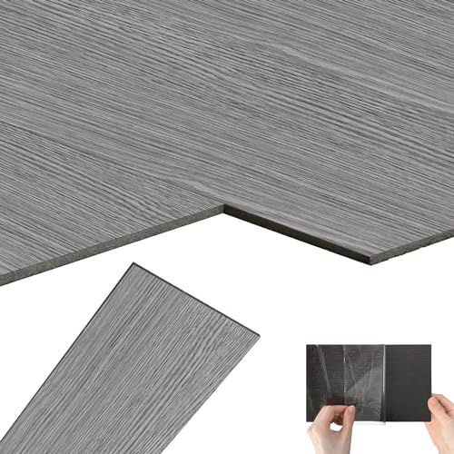 Suusolny Lot de 36 revêtements de sol en vinyle en PVC - 5 m² - Autocollant - Aspect bois - Carreaux décoratifs - Imperméables et antidérapants - Chêne lavé à la chaux