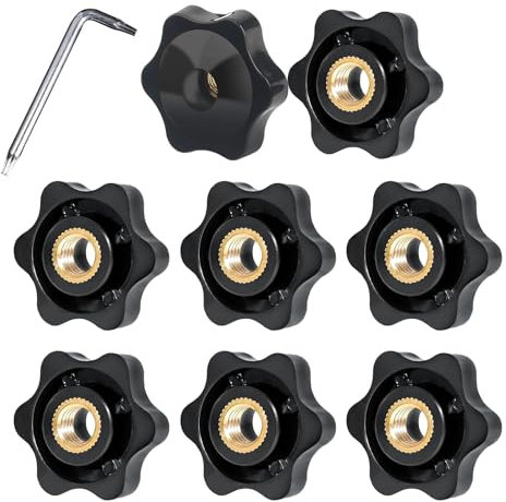 Écrous à Poignée Étoile, 8 Pièces Écrou de Serrage, Bouton de Serrage à Tête en Étoile, Écrous à Poignée Moletée, Écrou Moleté, Écrou Étoile pour industrie mécanique et appareils électroniques (M8)