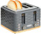 HOMCOM 4 Slice Toaster with 7 Browning Levels, High Lift, Reheat/Defrost/Cancel, Self-centring Function, Removable Crumb Tray, Auto Off, 1600W, Grey Water Ripple Texture