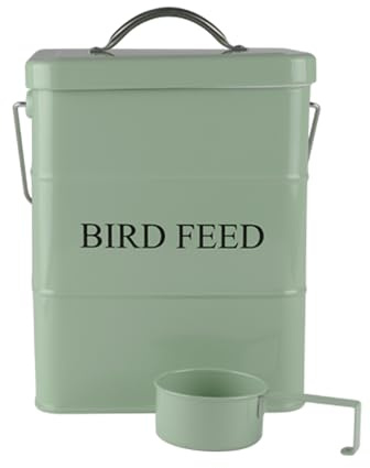 Morezi Bird Seed Storage Container Metal, 6 Lbs Airtight Bird Food Tin