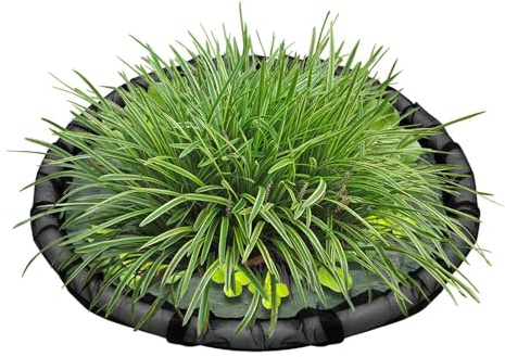Corral flottant pour bassin - Île flottante ronde pour la flore - Panier en maille fine - Décoration d'eau pour étang de jardin, poissons et extérieur - 45 cm de diamètre
