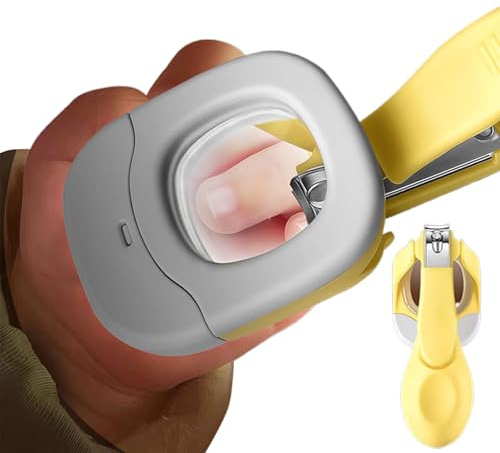 Coupe-Ongles Bébé, Coupe-Ongles Manuel avec Lampe pour Nouveau-nés et, Ciseaux Anti-Éclaboussures Outils De Toilettage Pour Garçons Filles Maison Garderie Nettoyage Voyage Parents