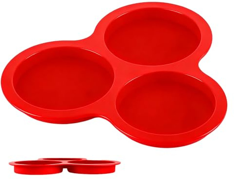 Yplkm Padella Per La Cottura Delle Uova In Air Fryer - Stampo Per Uova A 3 Cavità | Coppette In Silicone Da Friggitrice Ad Aria - Per Cucinare Pudding Hamburger Torte Forno A Microonde