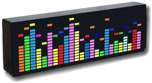 TYJYGS Music Spectrum Electronic Clock, LED Music Spectrum Display with 84 Display Effects - Quick Sound Pickup, Voice Control & Wired Control Automatic Switching, for Party, Bedroom, Car