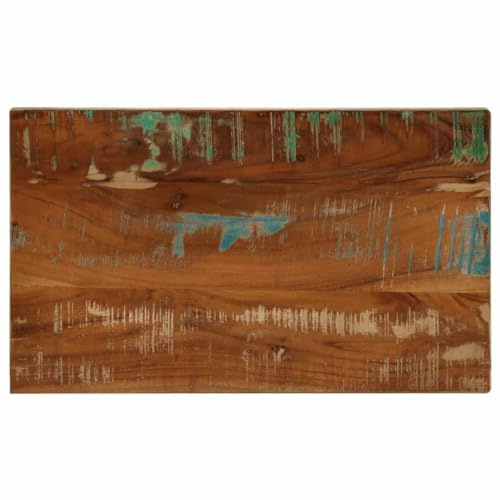 SooIarix Rektangulär bordsskiva av massivt gammalt trä 50 x 40 x 2,5 cm, hållbar skrivbordsskiva för matsal, kök eller badrum, mångsidig bänkskiva i rustik design