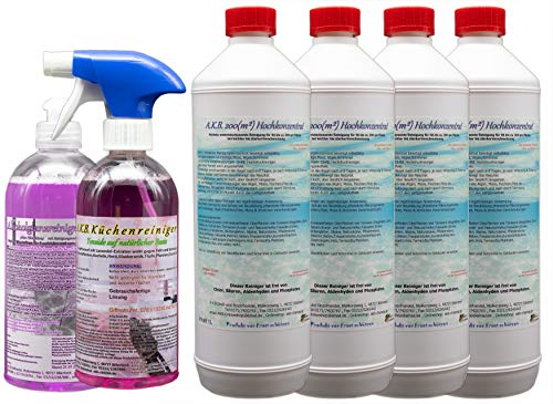 Winterpreis, A.K.B.200(m²) x4, Hochkonzentrat, Grünbelagentferner, Außenreiniger, 0388,(4 Liter + 2 Probereiniger)