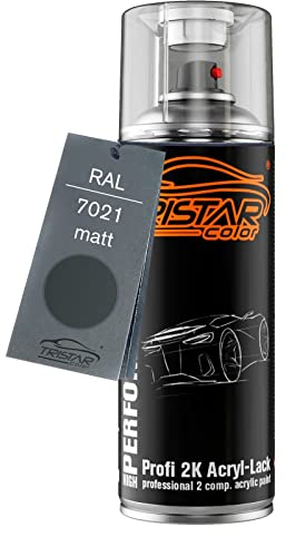TRISTARcolor RAL 7021 Schwarzgrau matt 2K Acryl Spraydose Sprühdose Spritzlack Sprühlack 400 ml schnelltrocknend
