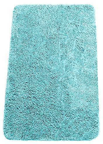 Brandsseller Badezimmerteppich 70x120 cm Badvorleger Badematte Badteppich rechteckig Chenille rutschfest saugstark maschinenwaschbar - Türkis