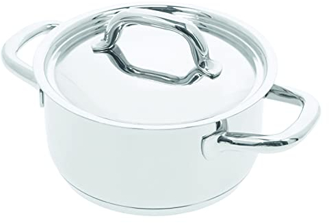 Demeyere casserole induction Classico 3 - Casserole inox avec couvercle pour tous types de cuisinières dont induction - Casserole avec base en aluminium - 10 ans de garantie - Ø 16 cm