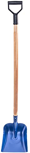 KADAX Pelle à Sable en Acier, Pelle avec Manche léger, bêche avec poignée en D, Pelle à Terre, bêche de Jardin pour Sable, Gravier, Terre, Pelle de Jardin (Bois, Bleu)