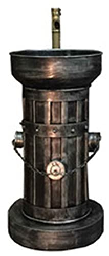 XYEJL Retro Industrie Stil Standwaschbecken Mit Wasserhahn,Säulenspüle Einfach,Schmiedeeisernes Waschtisch Mit Ablaufinstallationsloch,Für Drinnen Und Draußen,with Mirror,B