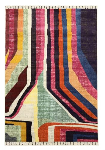 RugVista Markiz, Teppich, Moderne Teppiche, 200 x 300 cm, Rechteckig, Niedriger Stapel, Wohnzimmer, Schlafzimmer, Küche, Nur chemische Reinigung, Oeko_tex_100, Multi/Rosa