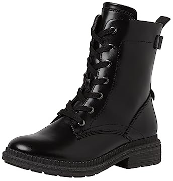 Jana bottines femme à lacets avec fermeture éclair, Black Nappa, 39 EU